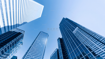 建筑系列仰拍玻璃写字楼天空一角（td)