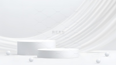 背景系列立体感白色圆柱组合展台（td）