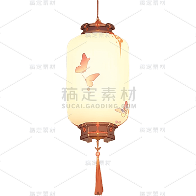 中国风红色灯笼贴纸