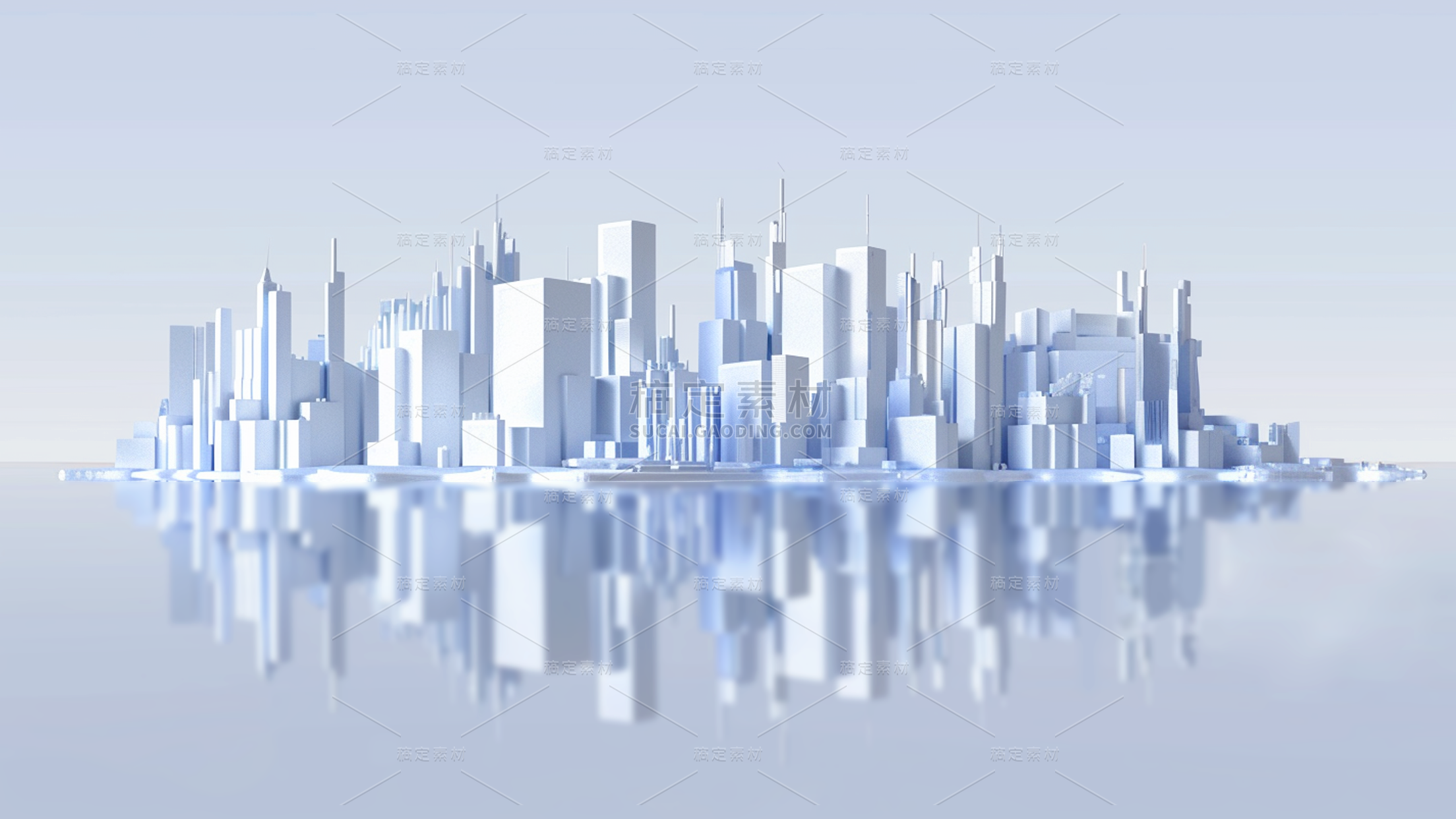 通用3D科技风天际城市背景素材
