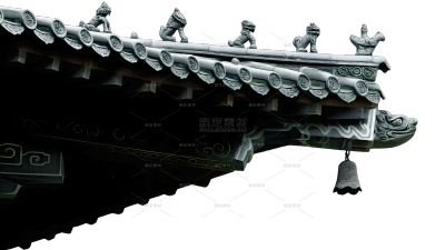 建筑系列古典感中式脊兽屋檐（td）