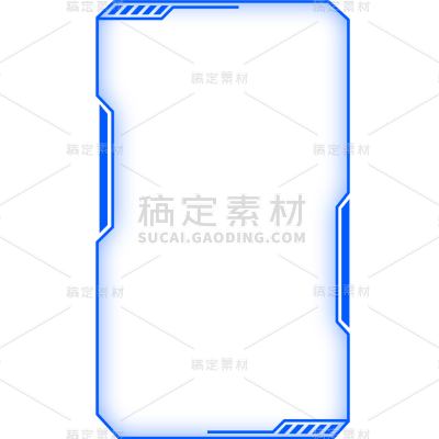 科技风通用蓝色长版边框元素素材