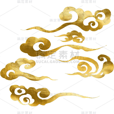 通用元素金色烫金云纹中国风元素
