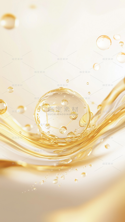医疗系列波浪+分子气泡结构背景