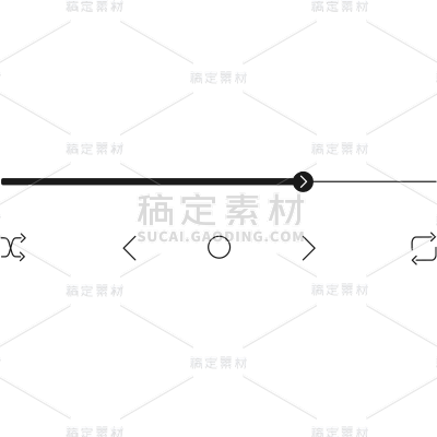 通用矢量单色黑色边框音乐播放按钮元素素材