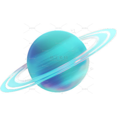 宇宙系列插画风梦幻感蓝紫色星球元素贴纸