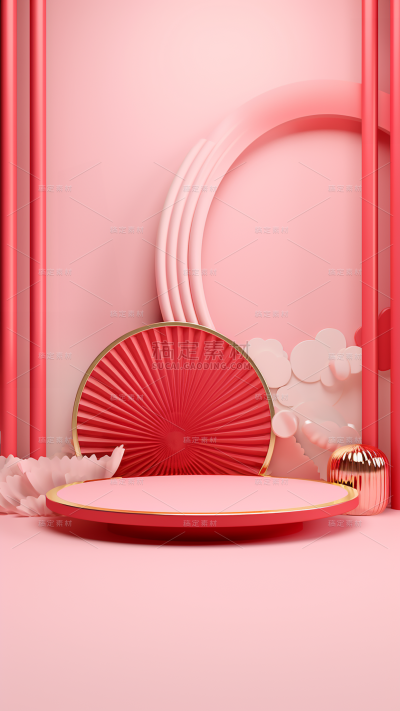 3D三维立体国潮背景