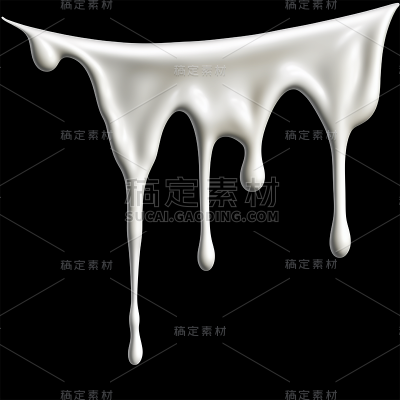 特效通用滴下白色牛奶奶质液体元素素材