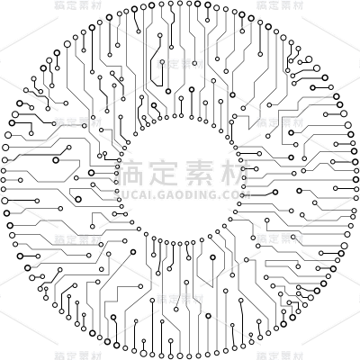 常规通用简约圆形电路元素