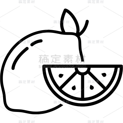 常规通用线条柠檬元素素材