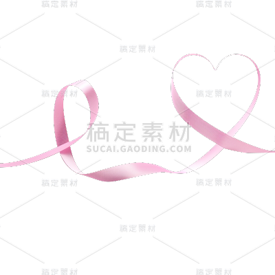 装饰通用实景丝带爱心元素素材