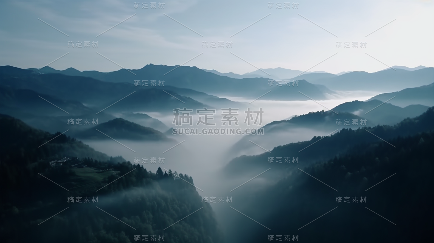 山峰山脉山林山顶自然风景