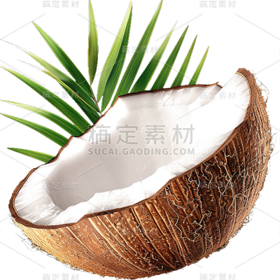 夏季果蔬通用实景打开椰子元素素材