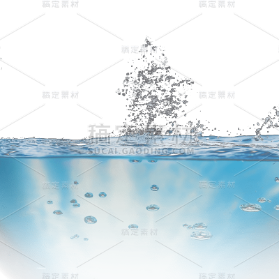 蓝色水面水花