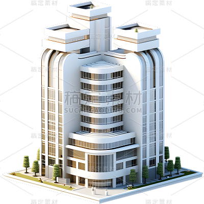 立体3D大楼建筑大厦办公楼元素