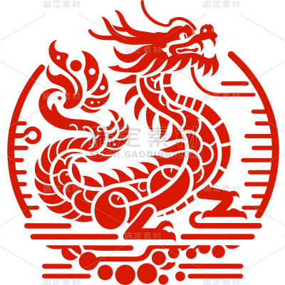 龙年春节过年新年除夕新春2024金色中国风龙纹