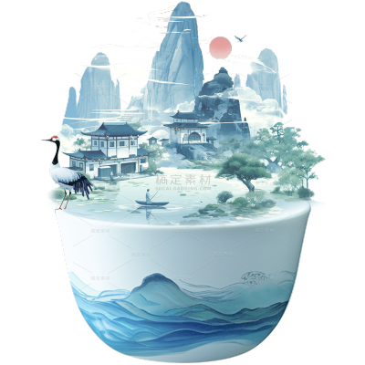 冬季节气创意茶杯融合山水元素