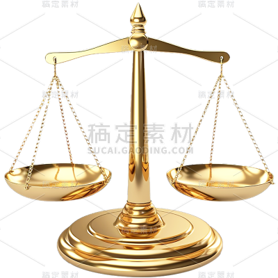 金色天平立体感贴纸