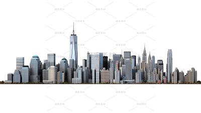 建筑系列实景城市建筑群组合元素素材