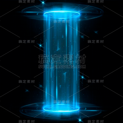 特效通用蓝色传送光束元素素材