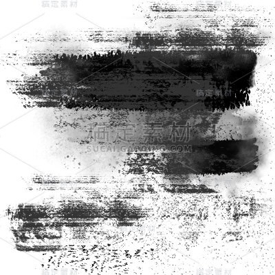 通用-毛玻璃感黑色笔刷贴纸几何系列