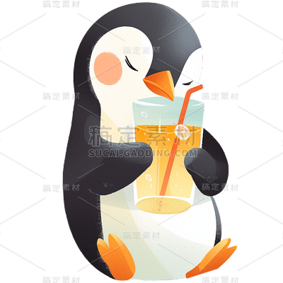 冬天冬日冬季手绘卡通儿童企鹅元素