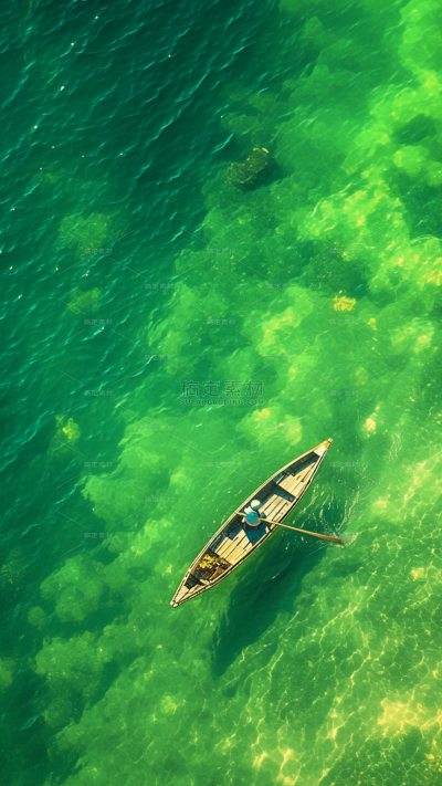 立夏实景光感湖面船夫划船场景背景