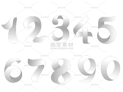 常规通用简约渐变数字组合元素素材