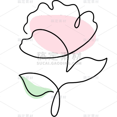常规通用线条色彩花朵元素素材