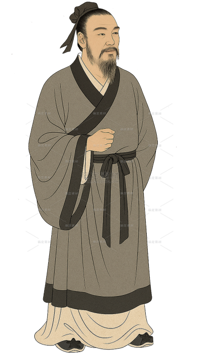 中国风系列古代水墨工笔画人物
