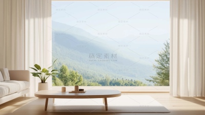 家居系列-通用-写实极简大落地窗图片