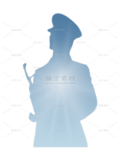 通用8.1八一建军节剪影半身光效人物贴元素素材
