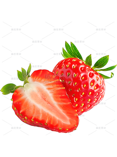 夏季果蔬通用多主体截面草莓元素素材