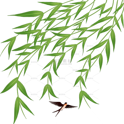 植物系列中式风柳条燕子小鸟组合