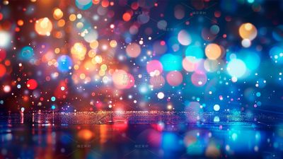 特效通用彩虹光斑城市夜景图片素材