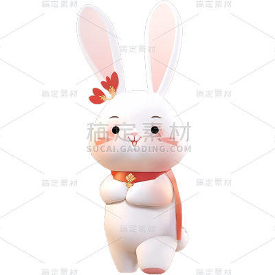 3D立体兔子贴纸