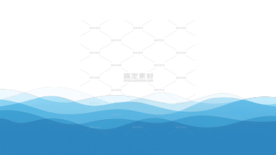 边框系列卡通风层次感海浪（td）