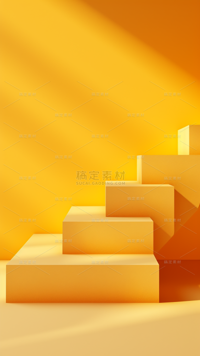3D立体三维空间金色背景