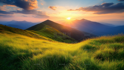 常规系列通用山地日出实景图背景素材