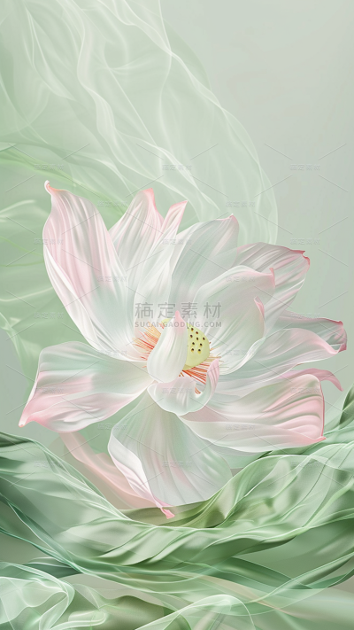 夏日中国风-荷花荷叶虚拟自然纱幔图片背景