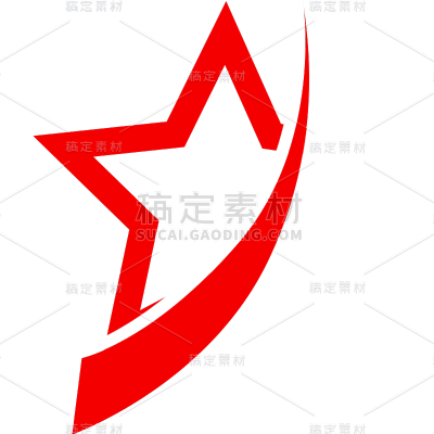 常规通用矢量红色五角星元素素材