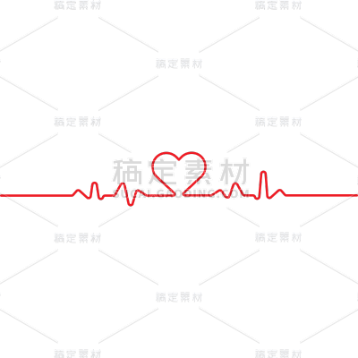 小红书卡通爆款涂鸦爱心心电图贴纸