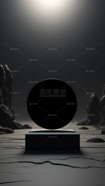 3D三维立体空间黑色背景