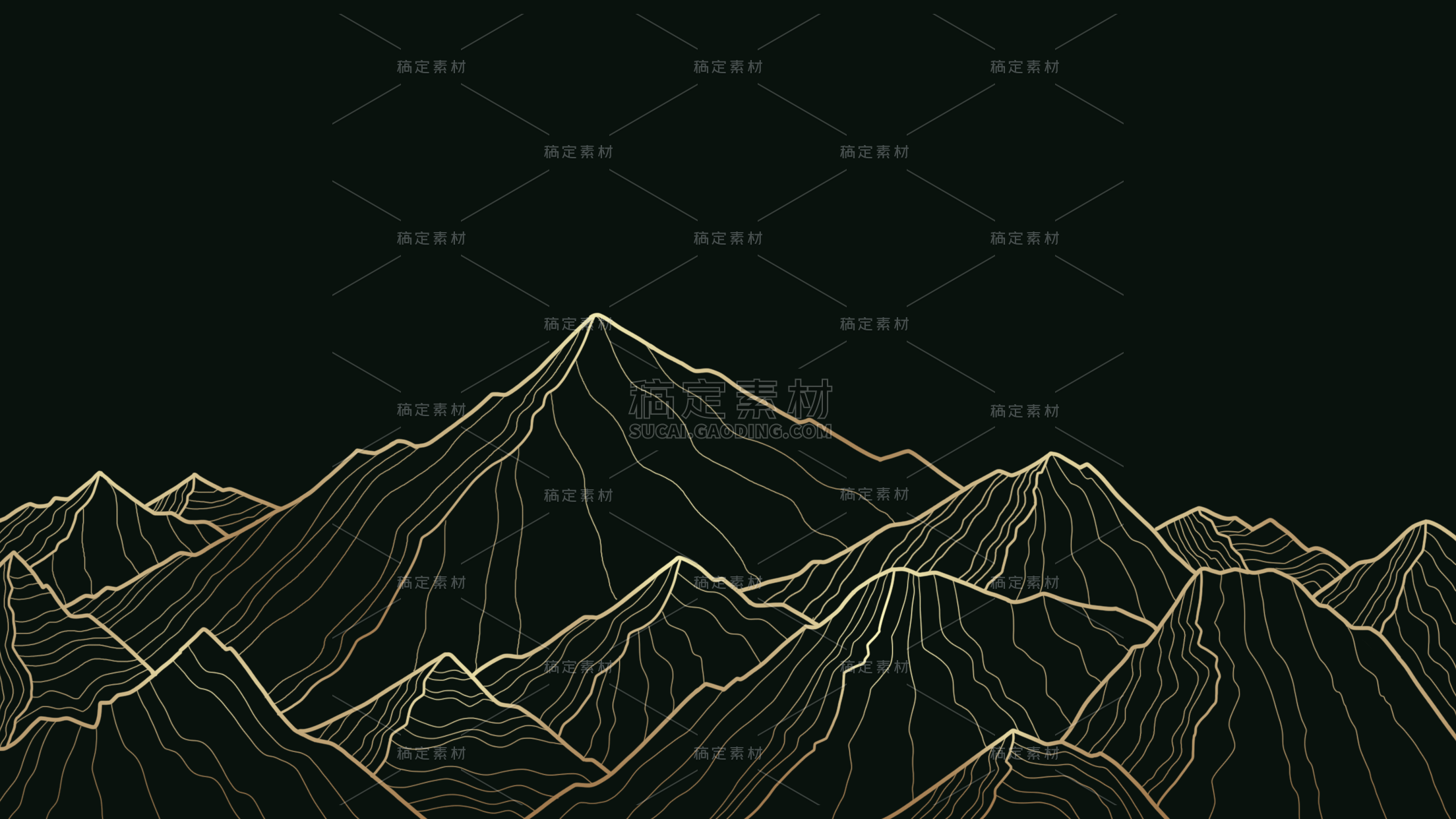 常规通用山脉线描背景素材
