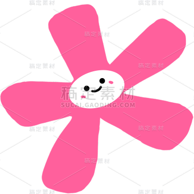 图标系列粉色插画花朵笑脸