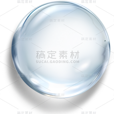 特效通用单个透明圆形水滴元素素材