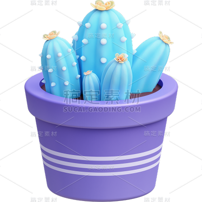 植物多肉盆栽3D贴纸