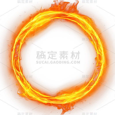 通用红色火圈燃烧的火焰圈元素贴纸