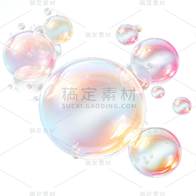 通用彩色透明气泡冒泡元素贴纸