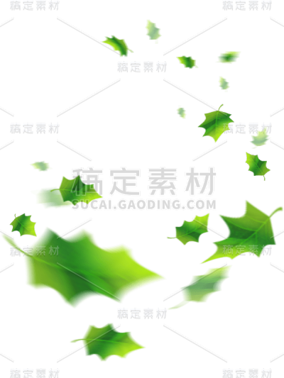 绿色落叶树叶绿叶贴纸